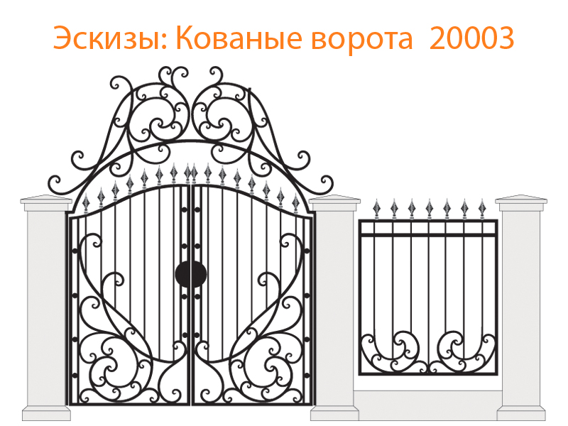 Кованые ворота эскизы N 20003