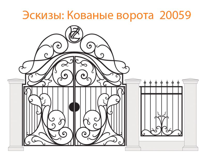 Кованые ворота эскизы N 20059