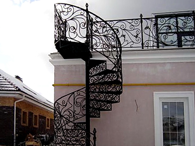 Кованая каркасная лестница N 3-4016