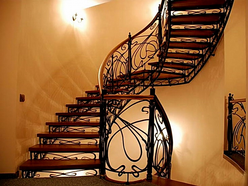 Кованая каркасная лестница N 3-4021